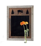20X27 wood frame moose mirror with 3-image metal mat