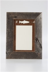 5X7 barnwood frames with 3-image rusted metal fish mat