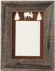 5" x 7" barnwood frames with 3-image rusted metal mat