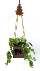 6" hanging bear planter