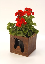 6" metal horse planter