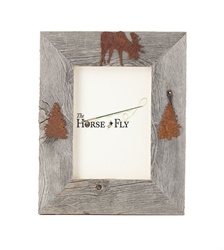 4X6 5X7 & 8X10 two-image rustic barnwood moose picture frames