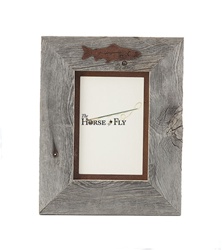 5X7 & 8x10 One-Image Barnwood Fly Fishing Frames with Rusted Metal Mat