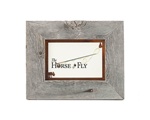 5X7 barnwood photo picture frames with rusted metal moose mat