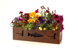 24 inch rusted metal bear planter