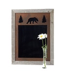 20X27 wood frame bear mirror with 3-image metal mat