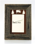 5X7 barnwood frames with 3-image rusted metal moose mat