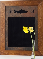 20X27 three-image knotty pine wood frame mirror
