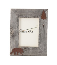 4X6 5X7 & 8X10 two-image rustic barnwood bear picture frames