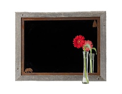 20X27 Wood Frame Rustic Bear Mirror with Corner Image Rusted Metal Mat