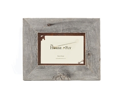 5X7 barnwood photo picture frames with rusted metal horse mat