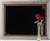 20X27 rustic mirror with two-image metal mat and barnwood frame