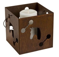 Small horse metal candle lantern